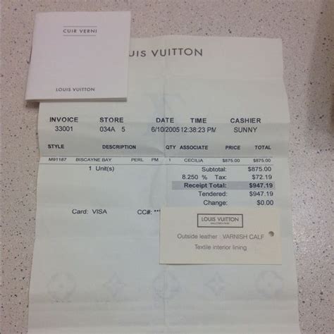 louis vuitton return invoice online.